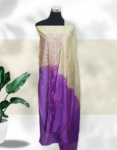 Double Shaded Semi Silk Churidar Material With Embroidery Work Double Shaded Mix Dupatta Lavender Color