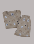 Kids Soft Cotton Printed Pajama Set Heathered Gray Color