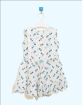 Kids White-Light Blue Color Floral Printed Cotton Print Fit & Flare Dress Buy Girls Frock Online