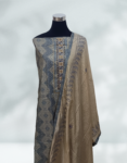 Pure Cotton Churidar Material With Prints Slate Gray – Green Color Tone Heathered Gray Color Soft Cotton Dupatta With Embroidery