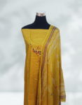 Rayon Mix Churidar Material With Embroidery Work Yellow Color Unstitched