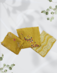 Rayon Mix Churidar Material With Embroidery Work Yellow Color Unstitched