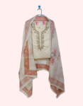 Soft Silk With Embroidered Mirror Work Churidar Material