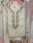 Soft Silk With Embroidered Mirror Work Churidar Material