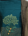 Unstitched Pure Cotton Churidar Material Tree Embroidery Work With Stylish Dupatta