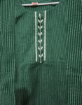 Women’s Round Neck Striped Green Kurti