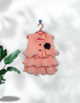 Salmon (Light Orange) Color Chiffon Dress For Girls Buy Online 3