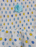 Kids White (Base) – Blue Yellow Shape Printed Cotton Fit & Flare Dress Buy Girls Frock Online