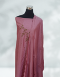 Turkish Rose Color Vichithra Silks Soft Churidar Material With Dupatta