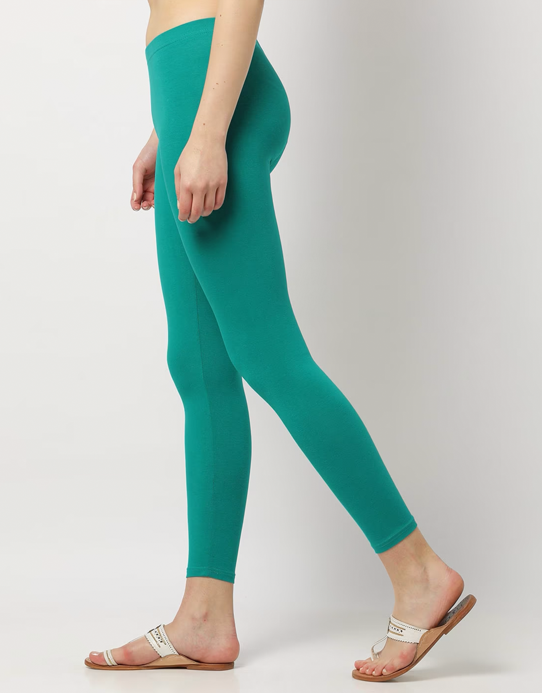 Women's Teal Color Ankle Length Stretch Legging – Trendsia