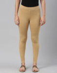 Women’s Solid Wheat Color Ankle Length Stretch Legging 1