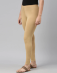 Women’s Solid Wheat Color Ankle Length Stretch Legging 1