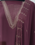 Dirty Purple Color Georgette Churidar Material With Beautiful Embroidery Work On Yoke