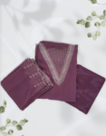 Dirty Purple Color Georgette Churidar Material With Beautiful Embroidery Work On Yoke