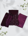 Rich Purple Color Georgette Churidar Material With Beads Work On Yoke Dupatta With Thread Embroidery Work