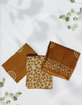 Copper Color Cotton Batik Churidar Material With Mirror Work On Top Printed Dupatta and Bottom