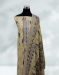 Printed Cotton Batik Churidar Material With Sequence Work On Yoke Pavlova Color Printed Dupatta and Bottom